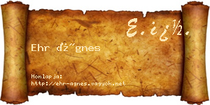 Ehr Ágnes névjegykártya
